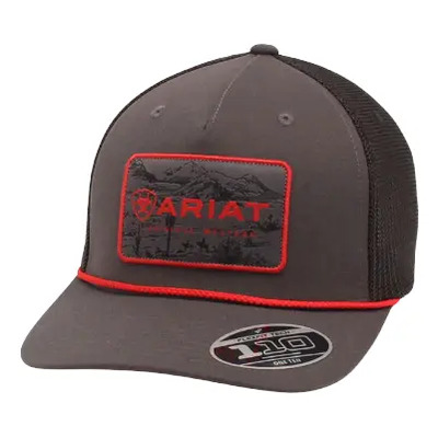 Gorra Ariat Hombre Frente Gris Carbón Con Hilo Rojo | Envío gratis