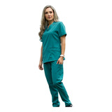 Uniforme Medico Pijama Medica Mujer Antifluidos Stretch Azul