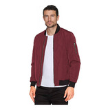 Chaqueta Bomber Vinotinto Con Negro || Tipo Cazadora Piloto Bomber || Hombre 