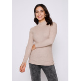 Sweater Mujer Beige Canuton Cuello Alto Family Shop