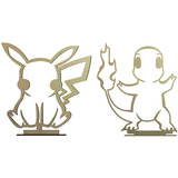 5 Pikachu 5 Charmander Pokemon Figuras De 20cm Mdf Fiesta 