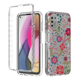 Funda Pequeña Pintada Floral Transparente Para Motorola Moto