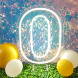 Painel Neon Numero Instagram Iluminação Branco 60 Cm Kit 2un