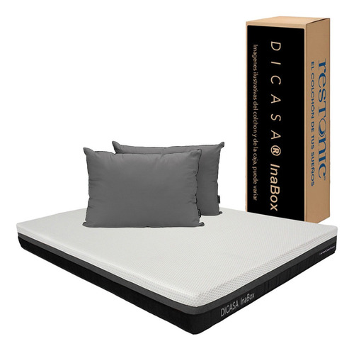 Colchon Queen Size Dicasa Inabox + Almohada 2 Pack