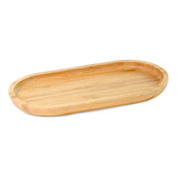 Bandeja Banheiro Lavabo Bambu Natural Oval 24x12cm