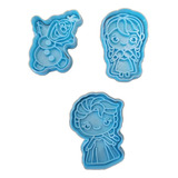 Cortantes Galleta Porcelana Arcilla Frozen Personajes X3