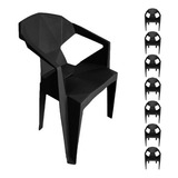 Kit 8 Cadeira Cozinha Plástica Diamond Resistente Até 182kg Cor Da Estrutura Da Cadeira Preto