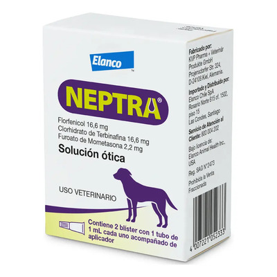 Neptra Otica Para Perro Caja Con *** 2 Tubos 1 Ml