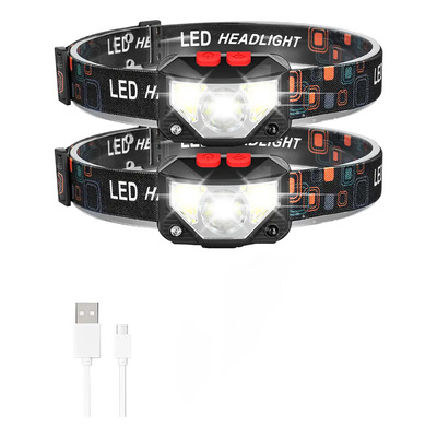 2 Lámpara De Cabeza Con Sensor Recargable Con Impermeable Linterna Negro Luz Negro | MercadoLibre