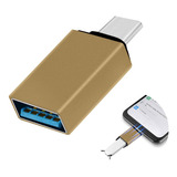 Adaptador Otg Usb Hembra A Tipo C Macho Metálico Convertidor