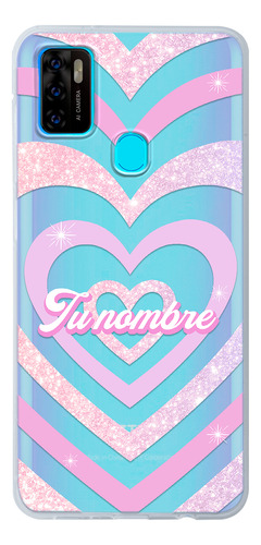 Funda Para Zte Para Mujer Corazón Rosa Con Tu Nombre