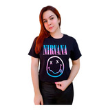 Polera 100% Algodón Nirvana Banda De Rock Logo Colores C-728