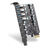 Fanblack Tarjeta De Expansion Pci-e A Usb 3.0 De 7 Puertos (