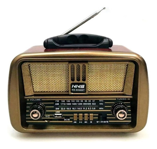 Radio Bluetooth Recargable Vintage Retro Con Usb Y Fm