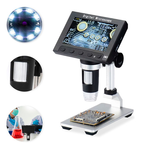 Microscópio Eletrônico Digital 1000x Óptico Usb Lcd Portátil