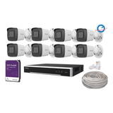 Kit 8 Camaras Ip 2 Mpx Nvr 16 Ch Poe 2tb 1080p Hilook Cable