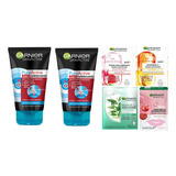 Kit Garnier Limpiador 3 En 1 Y Mascarillas