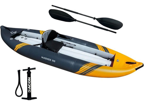 Combo Canoa Inflable Aquaglide Mckenzie 105 Inflador Remo