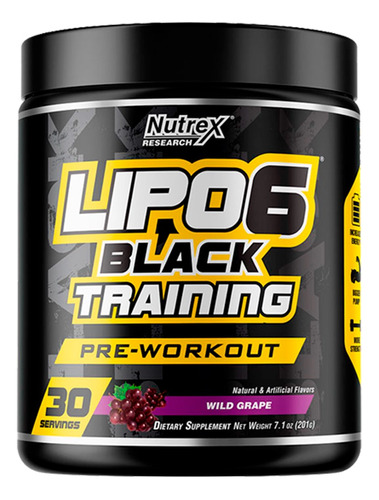 Pre Entreno Nutrex Lipo 6 Black Training 30 Servs Wild Grape