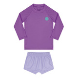 Conjunto Infantil Proteção Solar Uv Blusa Maiô Biquíni