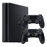 Sony Playstation 4 Ps4 Slim 1 Tb 2 Controles - Nf Garantia