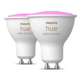 Philips Hue Lampara Gu10 Bluetooth Color Generacion 5 X2 Un 