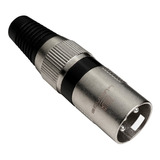 Conector Xlr Canon Macho Metal Niquelado P/ Mic Dmx Luminos