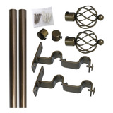 Set Doble Barra Cortina 150 Cm Bronce 19mm