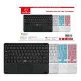 Teclado Bluetooth Touchpad Slim Celular Tablet iPad Abnt Pt