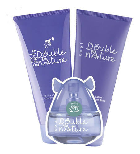 Double Nature Cool Perfume Jafra+gel De Baño+crema Corporal