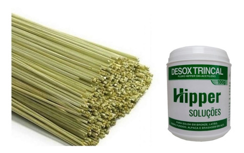 Kit Vareta Solda Latão 1,6mm 500g+1 Fluxo Desox Trincal 100g