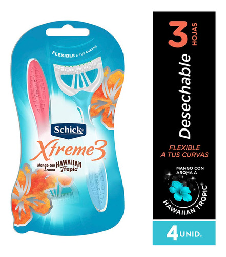 Maquina Afeitar Xtreme3 Piel Delicada Mujer X4