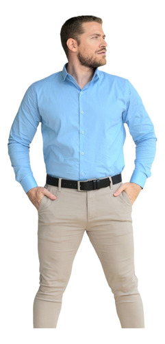 Camisa Social Slim Fit Com Elastano - Varias Cores