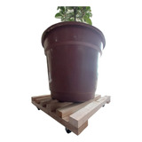 Suporte Vaso Planta C/ Rodinha Kit 4 Pçs Madeira Forte