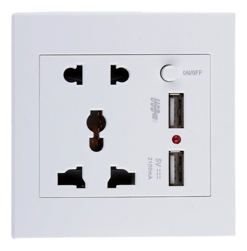 Modulo Enchufe Blanco Usb Doble Toma Cargador Celular Pared