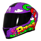 Casco Moto Edge Frankie Revenge Integral Dot Color Violeta Talla L-(59-60-cm) Tamaño Del Casco L