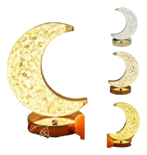 Lampara Decorativa De Luna Cristal Recargable 