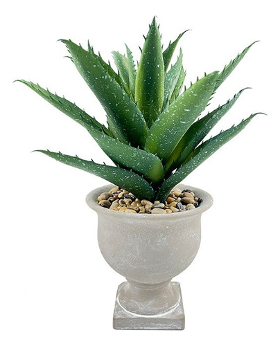 Planta Artificial Aloe Vera Maceta Simulación Verdor