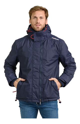 Campera Nailon Polar Capucha Hombre Mistral Abrigo Moda