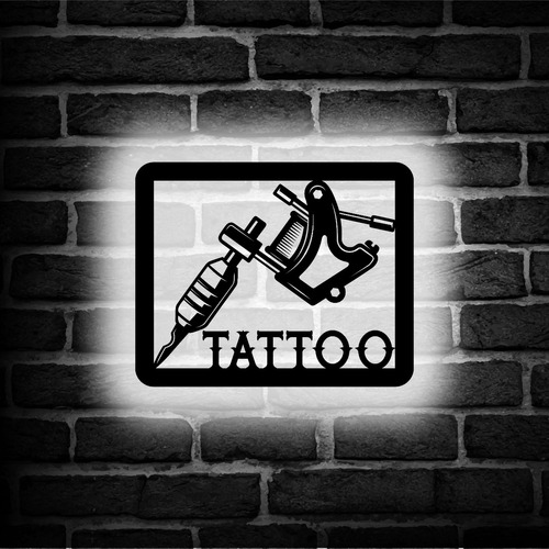 Cuadro Retroiluminado Led Tattoo Maquina Tatuar