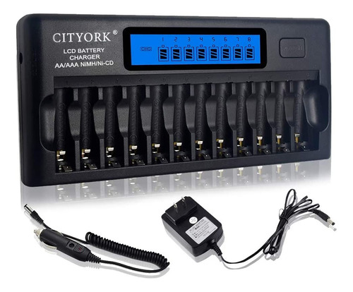 Cityork Cargador De Batera Recargable Inteligente Lcd De 12