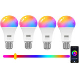 Foco Led Rgb Wifi Bombilla Inteligente Alexa Multicolor 4pcs