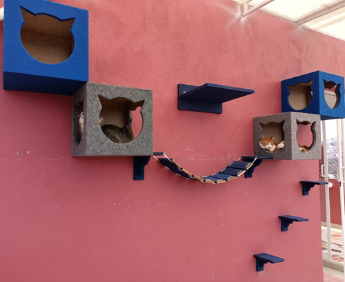 Gimnasio De Pared Para Gatos Puente,repisa,casa