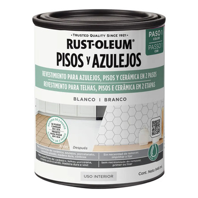 Pintura Para Pisos Y Azulejos Rust Oleum Paso 1 Color Blanco No Aplica