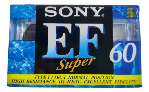 Fita Cassete Virgem 60 Minutos Sony Mod. Super Ef60