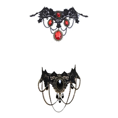 Set 2 Collar Gargantilla Gótica Victoriana Vintage Encaje Negro | MercadoLibre