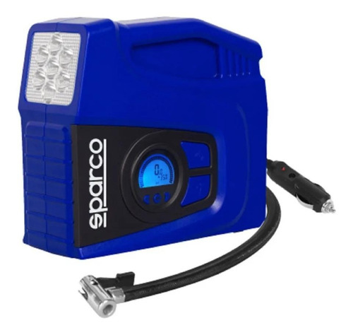 Compresor Aire Sparco Llantas Carro Inflador Neumaticos Color Azul 12v