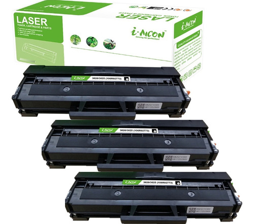 Pack 3 Toner Compatible Xerox Phaser 106r02773 3020 3025