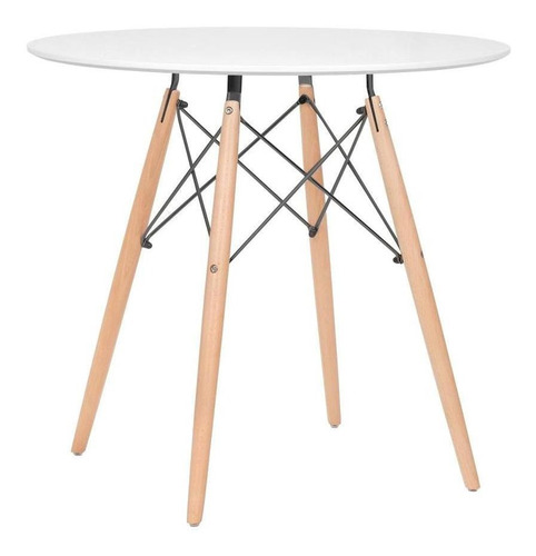 Mesa Jantar Redonda Eames Wood Cozinha  80 Cm Cores