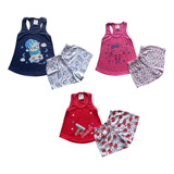 Pijama Bebê Regata Baby Doll Feminino 1 - 2 - 3